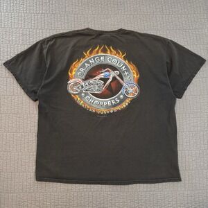 Vtg Y2K Orange County Choppers OCC T Shirt‎ Men 3XL Black Faded Distressed Biker